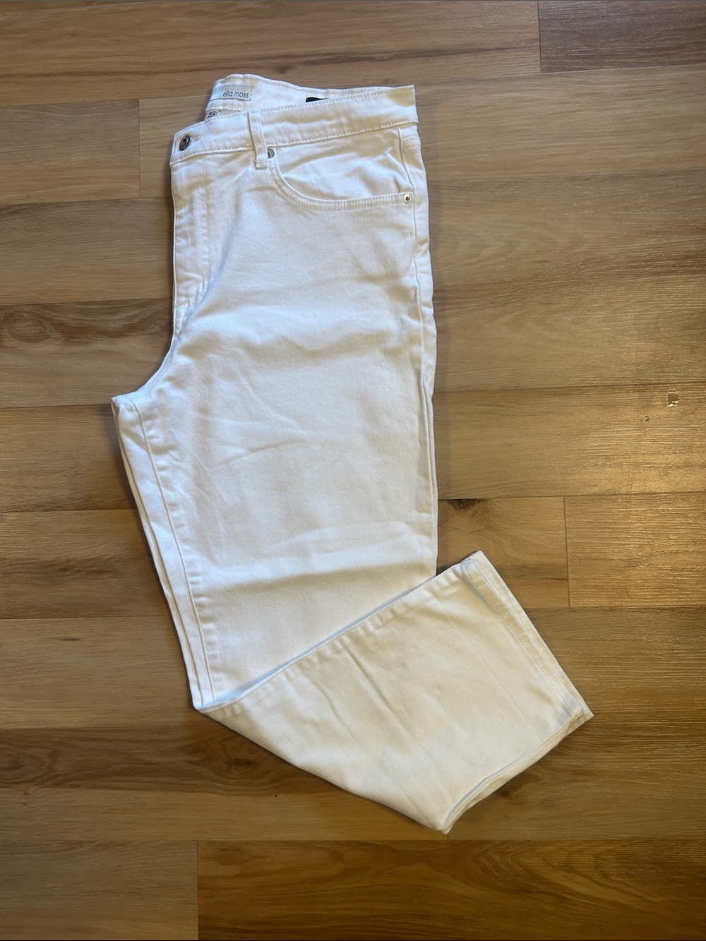 Ella Moss High Waist Straight White Jeans
